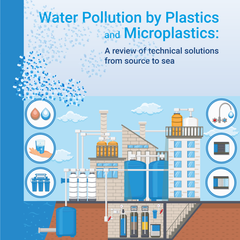 Water pollution by plastics and microplastics: A review of technical solutions from source to sea